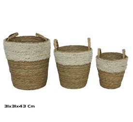 CESTA X3 NATURAL 31X31X35/43CM  LULA