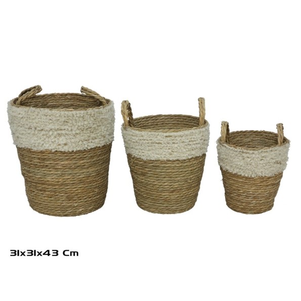 CESTA X3 NATURAL 31X31X35/43CM  LULA