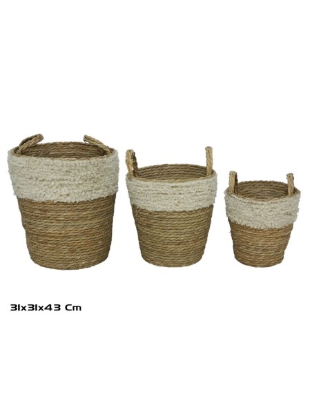 CESTA X3 NATURAL 31X31X35/43CM  LULA