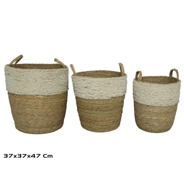 CESTA X3 NATURAL 37X37X39/47CM  LULA