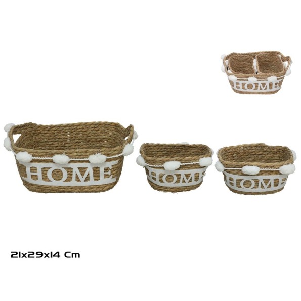 CESTA X3 NATURAL 29X21X12/14CM  DESIRE
