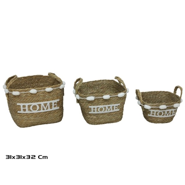 CESTA X3 NATURAL 31X31X24/32CM  DESIRE