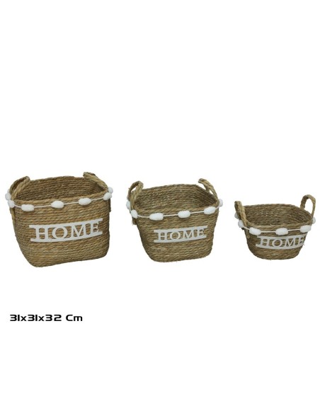 CESTA X3 NATURAL 31X31X24/32CM  DESIRE