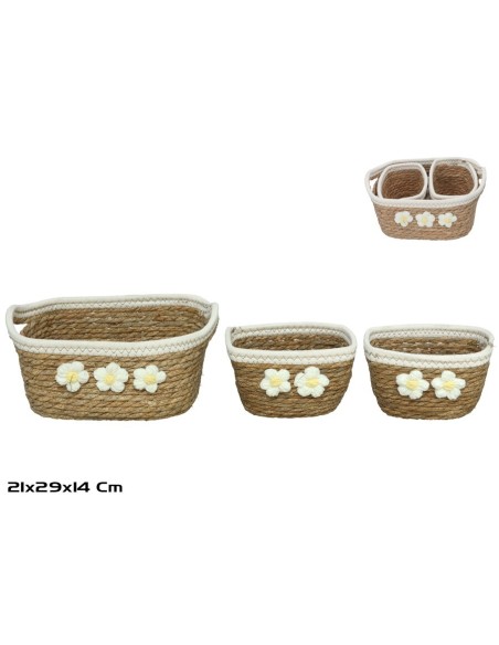 CESTA X3 NATURAL 29X21X12/14CM  CAMPO