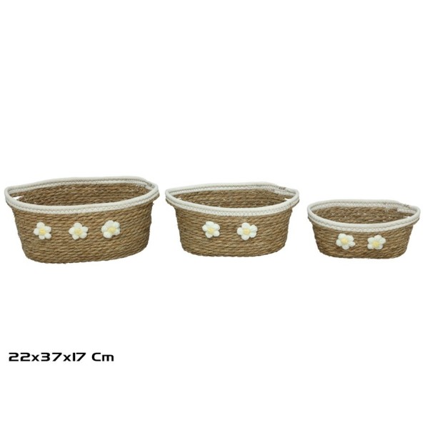 CESTA X3 NATURAL 37X22X15/17CM  CAMPO