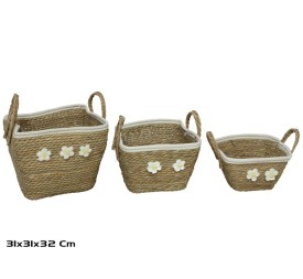 CESTA X3 NATURAL 31X31X24/32CM  CAMPO