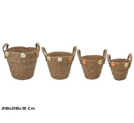 CESTA X4 REDONDA CON ASAS 28X28X25/31CM LAURA