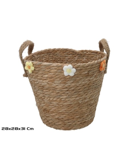 CESTA REDONDA CON ASAS 28X28X25/31CM LAURA