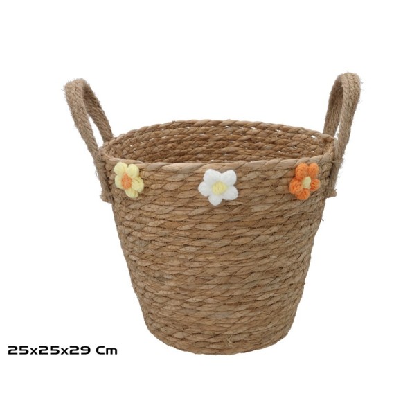 CESTA REDONDA CON ASAS 25X25X23/29CM LAURA