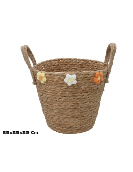 CESTA REDONDA CON ASAS 25X25X23/29CM LAURA