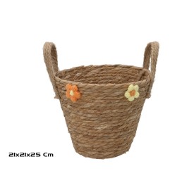 CESTA REDONDA CON ASAS 21X21X19/25CM LAURA