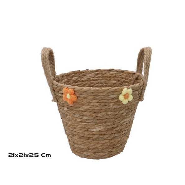 CESTA REDONDA CON ASAS 21X21X19/25CM LAURA