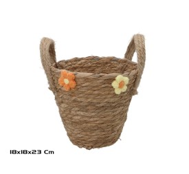 CESTA REDONDA CON ASAS 18X18X17/23CM LAURA