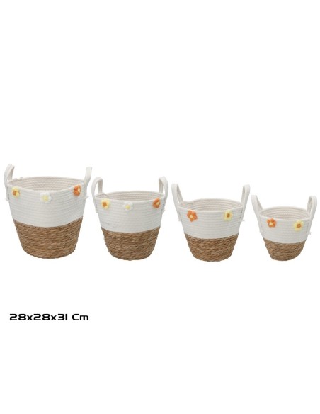 CESTA X4 REDONDA CON ASAS 28X28X25/31CM ELOISA