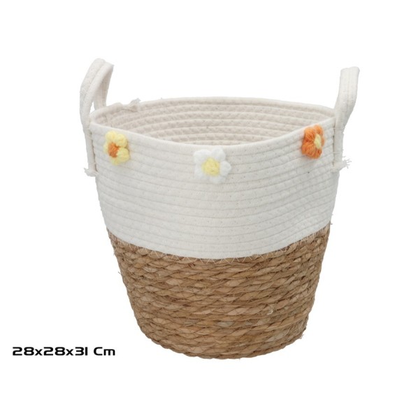 CESTA REDONDA CON ASAS 28X28X25/31CM ELOISA