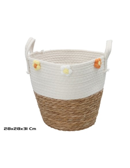 CESTA REDONDA CON ASAS 28X28X25/31CM ELOISA