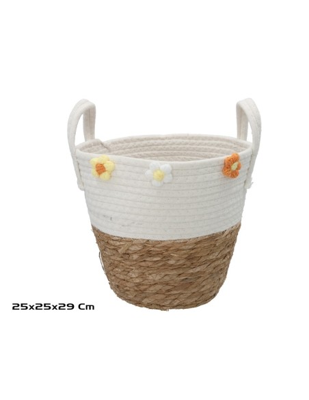 CESTA REDONDA CON ASAS 25X25X23/29CM ELOISA
