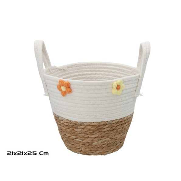 CESTA REDONDA CON ASAS 21X21X19/25CM ELOISA