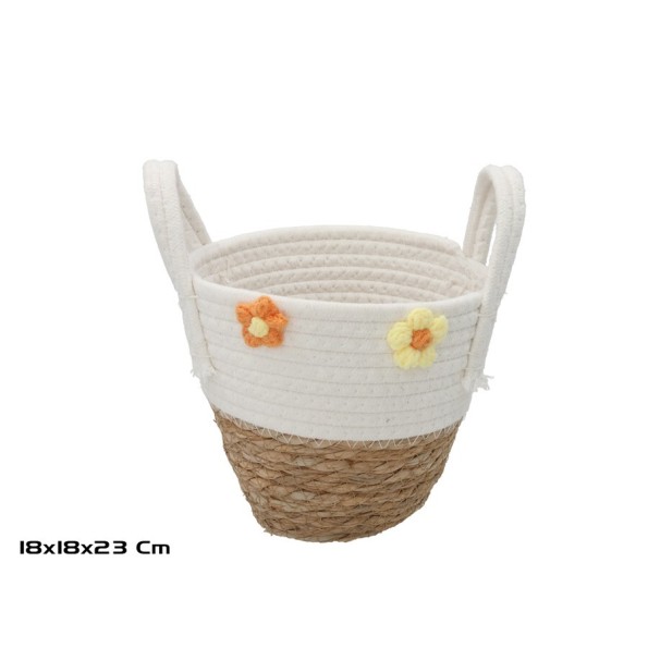 CESTA REDONDA CON ASAS 18X18X17/23CM ELOISA