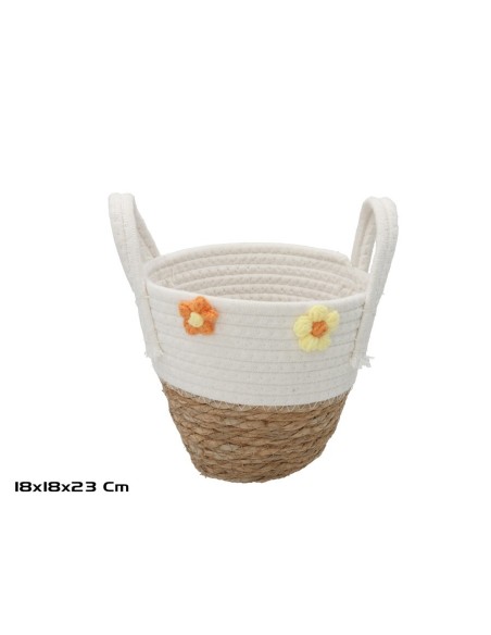 CESTA REDONDA CON ASAS 18X18X17/23CM ELOISA