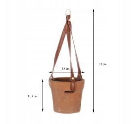 HANGING POT TERRA COTTA Ø13x11.5/37CM RED/GREY