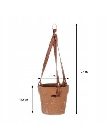 HANGING POT TERRA COTTA Ø13x11.5/37CM RED/GREY