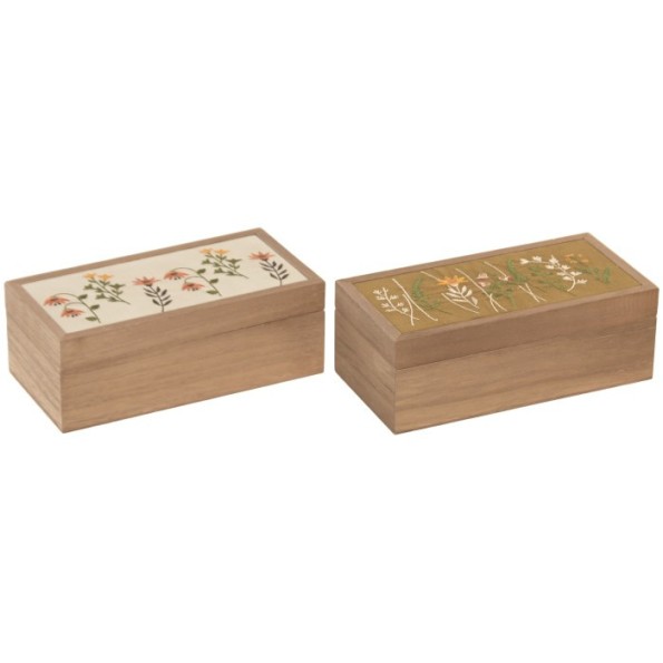 CAJA MADERA 22X11X8 FLORES 2 SURT.