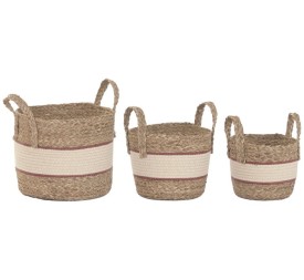CESTA SET 3 FIBRA ALGODON 28X28X32 MELOCOTON