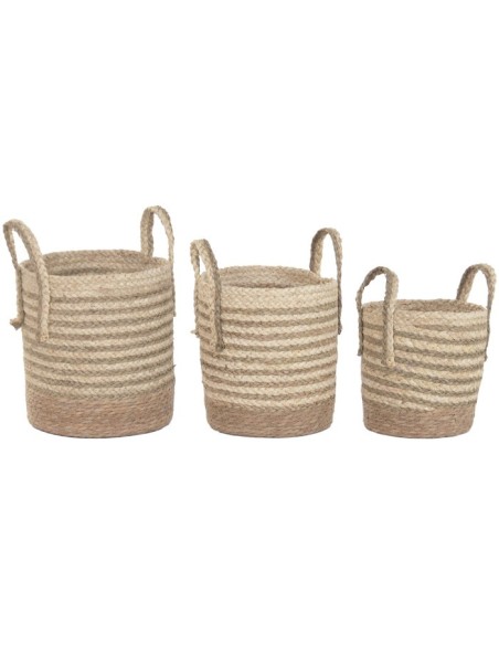 CESTA SET 3 FIBRA 28X28X32 NATURAL