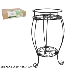 MACETERO DOS PISOS LORCA 30.2X30,2X48,7 NEGRO