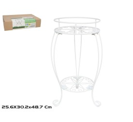 MACETERO DOS PISOS LORCA 30.2X30,2X48,7 BLANCO