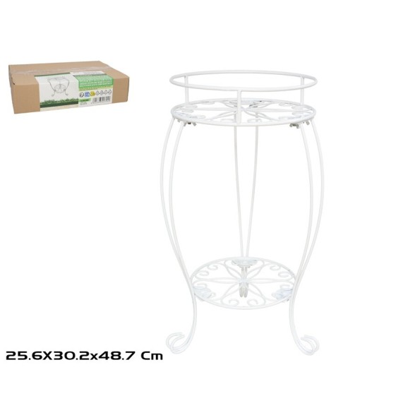 MACETERO DOS PISOS LORCA 30.2X30,2X48,7 BLANCO