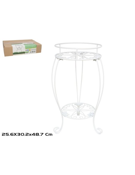 MACETERO DOS PISOS LORCA 30.2X30,2X48,7 BLANCO