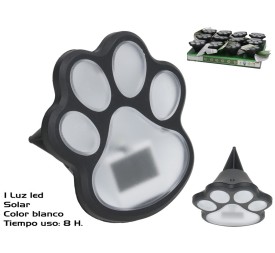 LAMPARA JARDIN + PANEL SOLAR LED HUELLA PERRO 8H 9