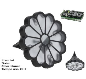LAMPARA JARDIN + PANEL SOLAR LED FLOR 8H 9X9X8CM