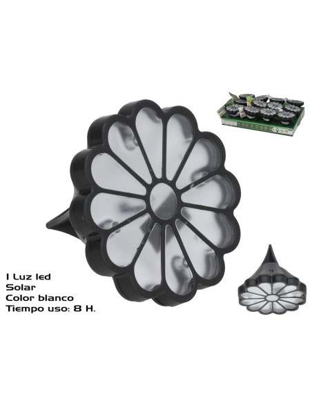 LAMPARA JARDIN + PANEL SOLAR LED FLOR 8H 9X9X8CM