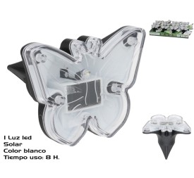 LAMPARA JARDIN + PANEL SOLAR LED MARIPOSA 8H 9X9X8