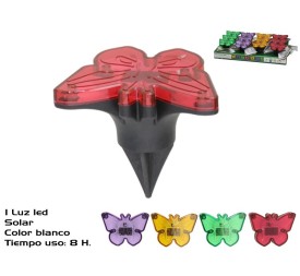 LAMPARA JARDIN + PANEL SOLAR LED MARIPOSA 8H 9X9X8