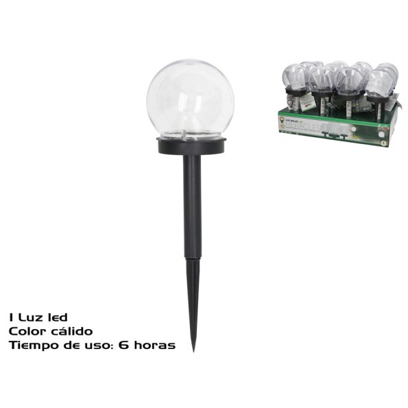 LUZ SOLAR LED CALIDA JARDIN HERACLES 6H 10X10X34CM