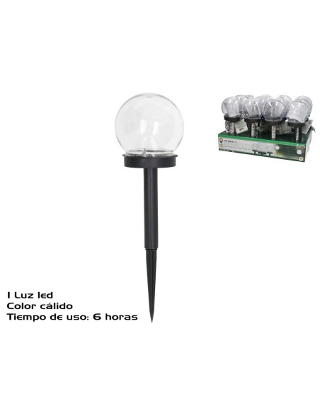 LUZ SOLAR LED CALIDA JARDIN HERACLES 6H 10X10X34CM