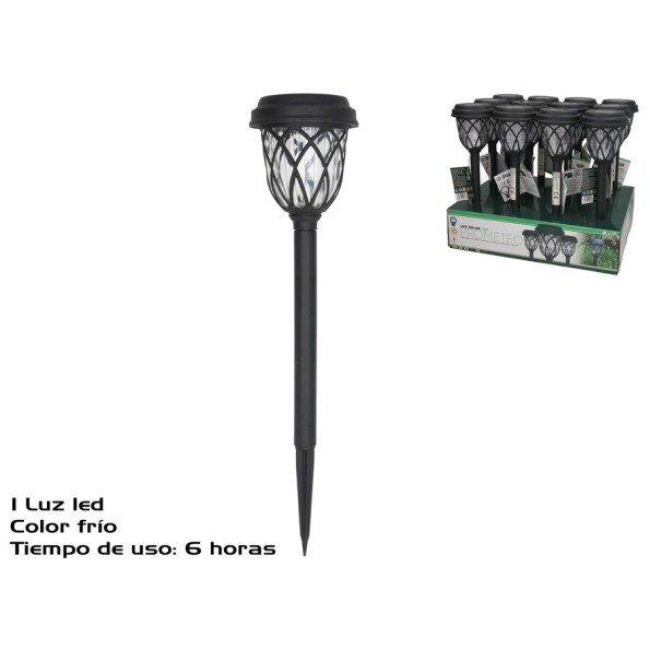 LUZ SOLAR LED FRIA JARDIN PROMETEO 6H 10X43CM