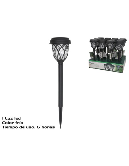 LUZ SOLAR LED FRIA JARDIN PROMETEO 6H 10X43CM