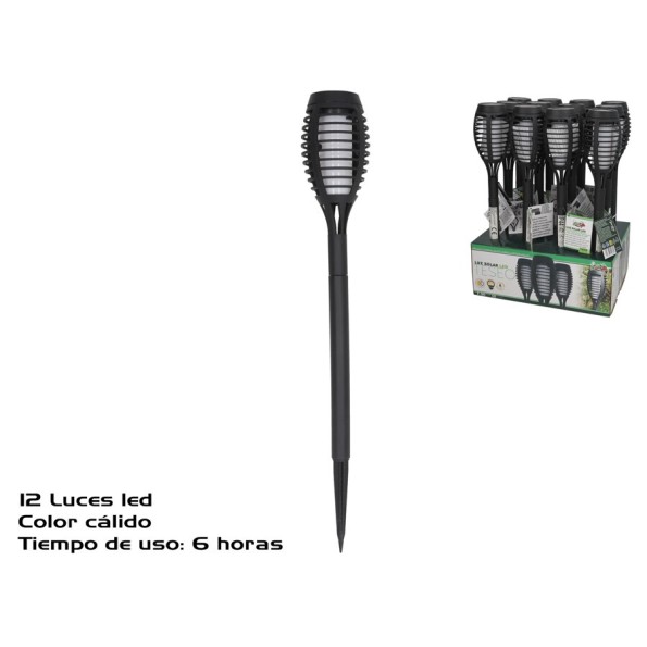LUZ SOLAR LED CALIDA JARDIN TESEO 6H 7.5X50CM