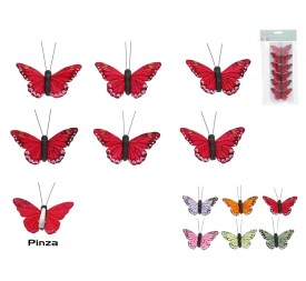 MARIPOSAS X6 C/CLIP ROSALIN 7X4X1,5CM