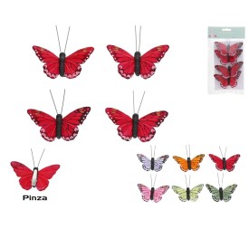 MARIPOSAS X4 C/CLIP ROSALIN 9X5X1,5CM