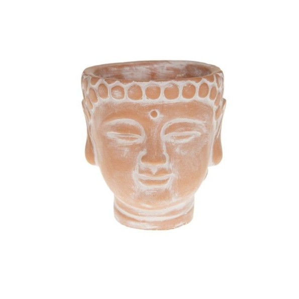 PLANTER BUDDHA CEMENT Ø8x9CM LIGHT ORANGE