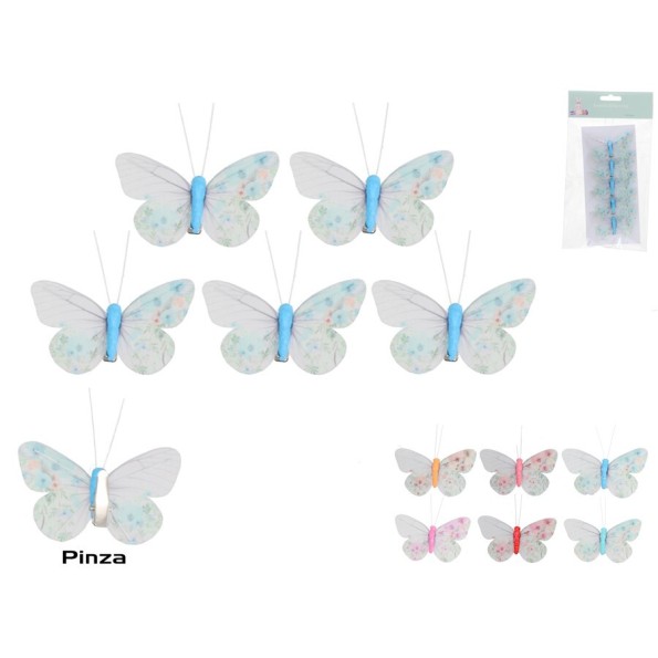 MARIPOSAS X5 C/CLIP CANDELA 7X4X1,5CM