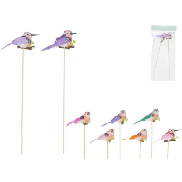 S/2 PICK PAJARO RUIZ 10,5X6X34CM