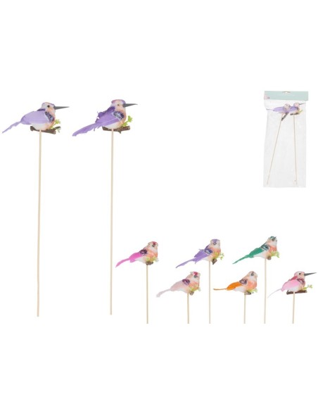 S/2 PICK PAJARO RUIZ 10,5X6X34CM