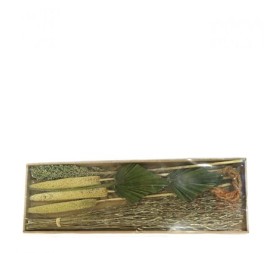 DRIED FLOWERS IN TRAY 57x18x3cm MOSSGREEN